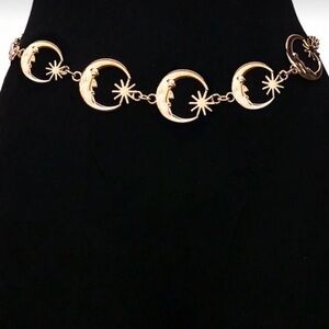 Gold Moon and Star Chain Belt